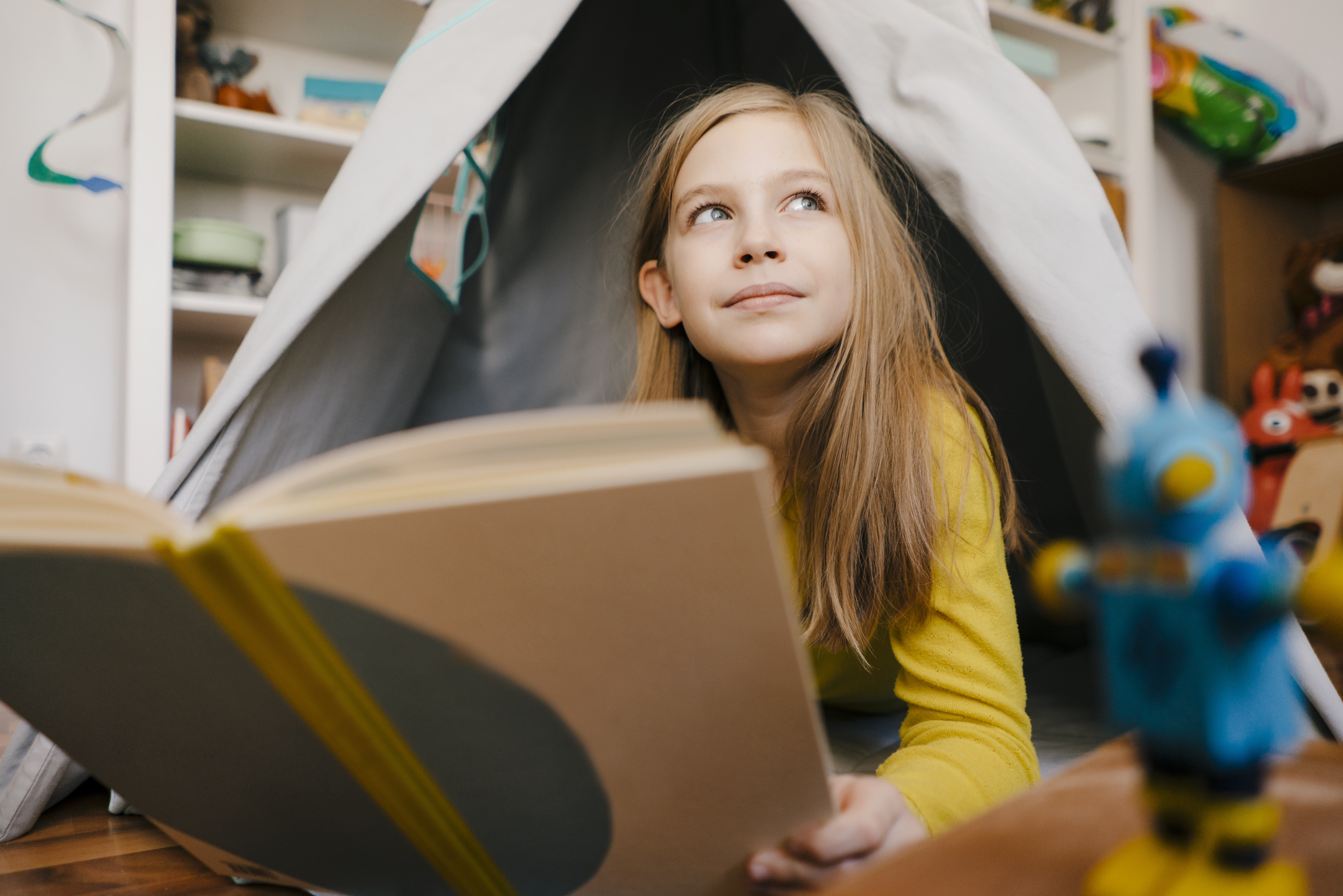 Girl reading book