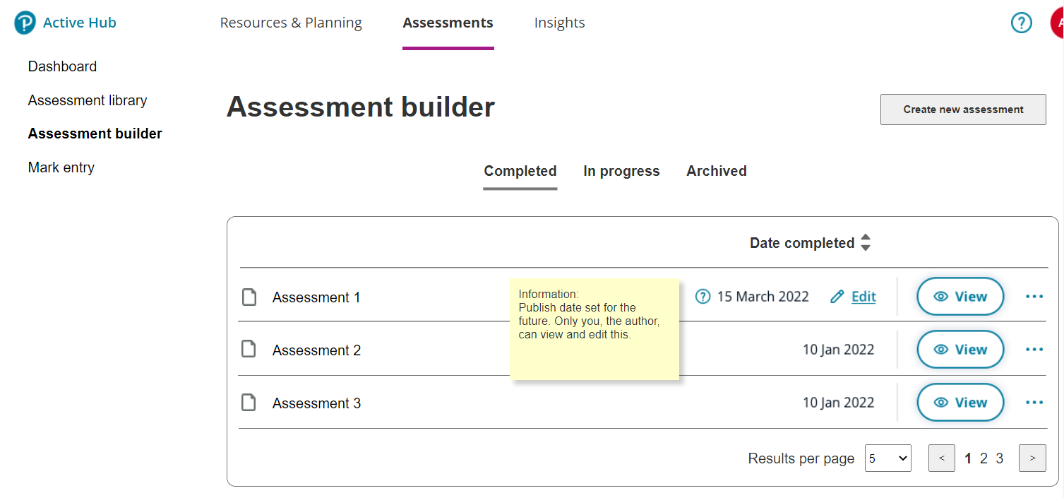 Assessment Builder overview