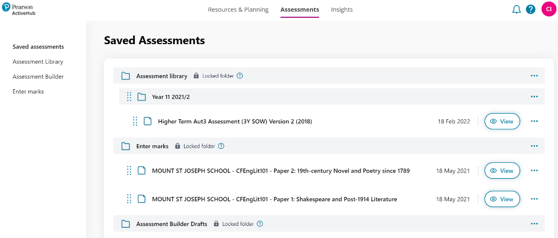 the assessment library