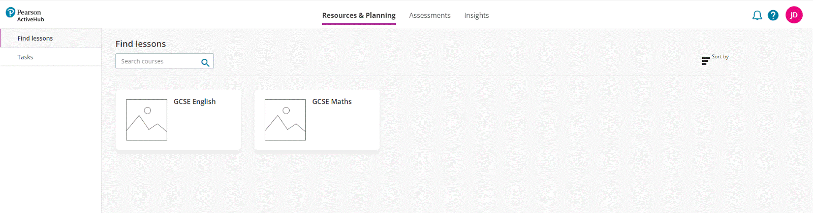 finding lessons view