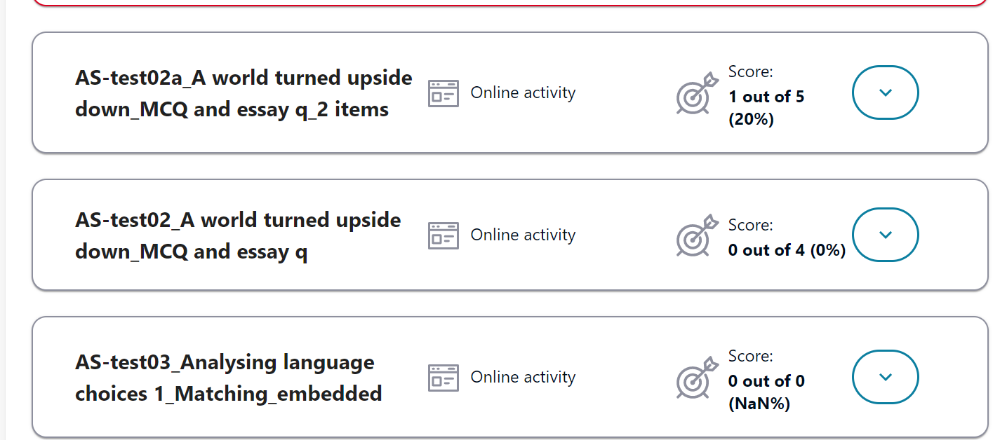 tasks results specifics